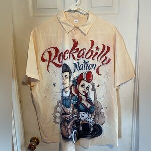 Mens Rockabilly Nation summer shirt 👕 new size 2 XL